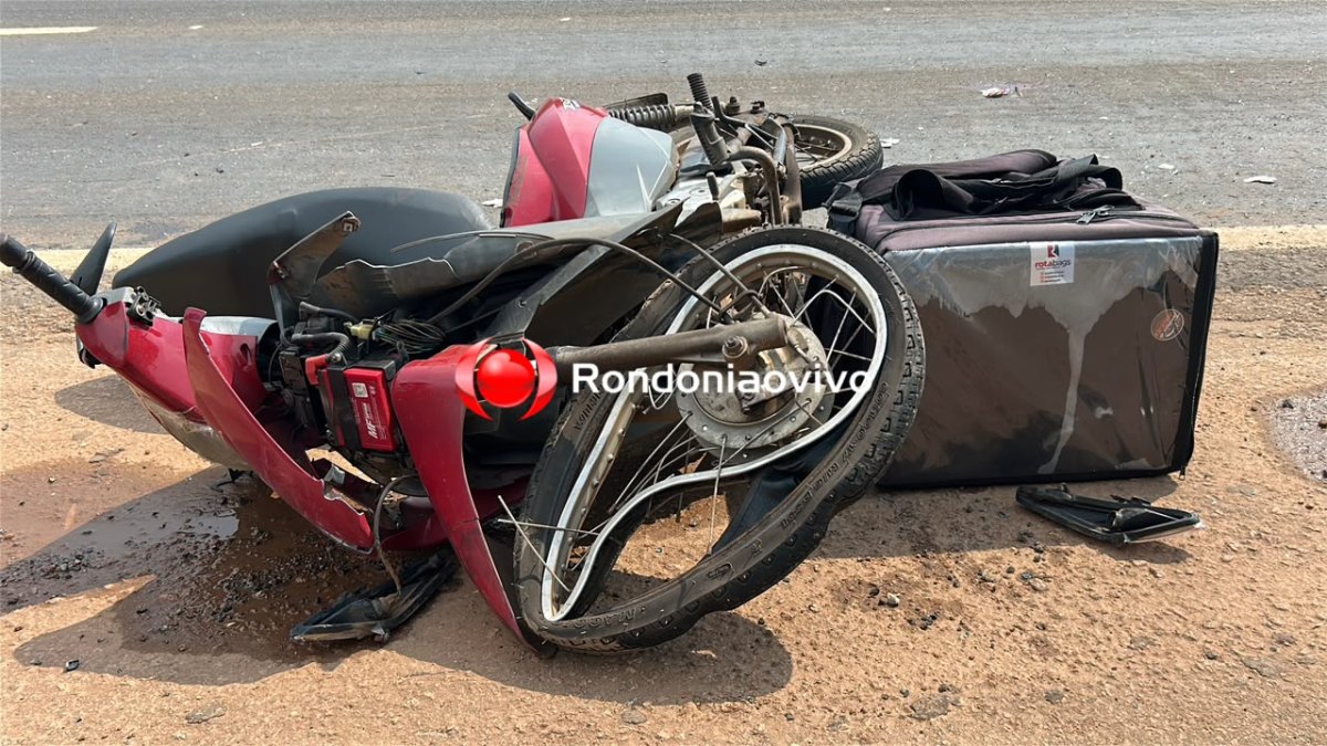 VÍDEO: Motoboy fica gravemente ferido em acidente na BR-364