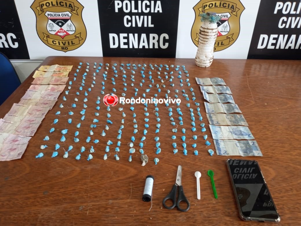 ENTERRADA: Denarc prende traficante com mais de 200 porções de cocaína em residência