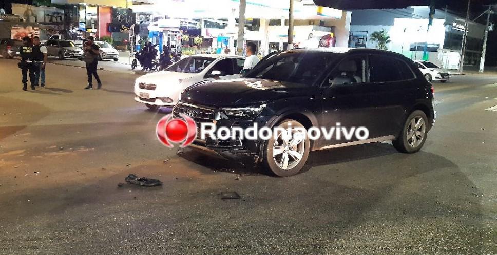 AVANÇOU: Passageira fica lesionada em acidente envolvendo carro de luxo na capital