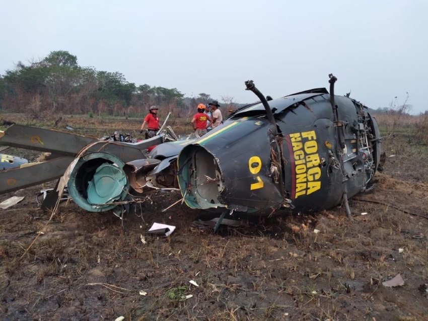 ACIDENTE AÉREO: Helicóptero da Força Nacional cai durante combate à incêndio