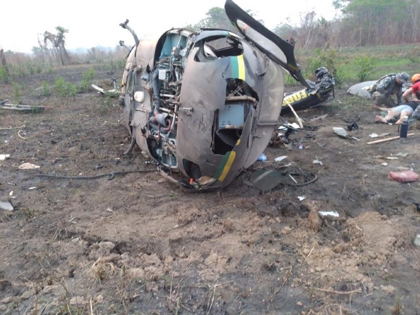 ACIDENTE AÉREO: Helicóptero da Força Nacional cai durante combate à incêndio