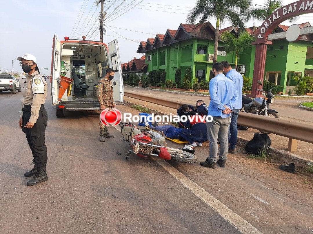 GRAVE: Funcionário de hospital sofre acidente de moto na BR-364 ao sair do plantão