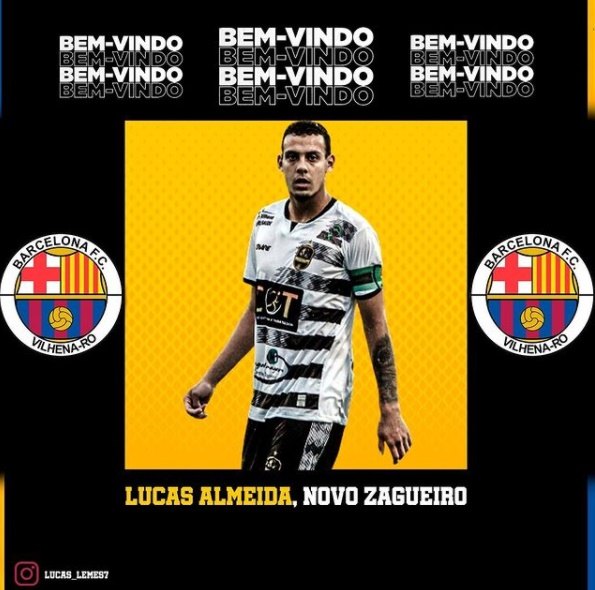 TEMPORADA 2021: Barcelona anuncia zagueiro Lucas Almeida e volante Maurício
