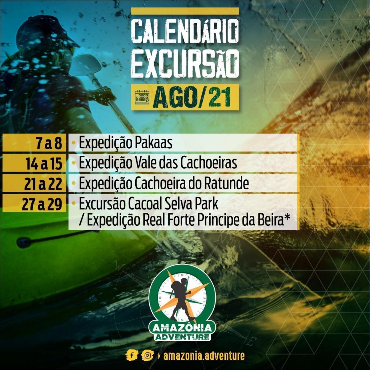 EM RONDÔNIA: Amazônia Adventure®️ abre mês de Agosto e Setembro com Excursões