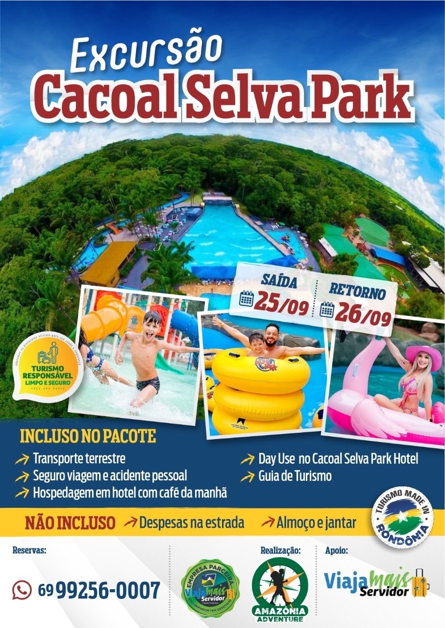 TURISMO REGIONAL: Excursão para Cacoal Selva Park nesse final de semana