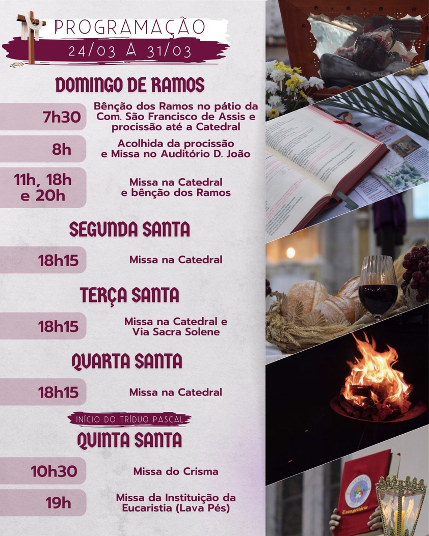 SEXTA SANTA: Confira a programação da Catedral Sagrado Coração de Jesus 