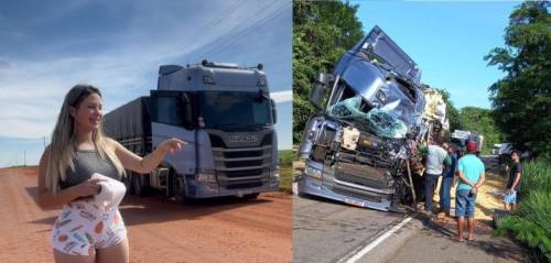 ALINE OURIQUES: Famosa caminhoneira youtuber sofre acidente e é hospitalizada