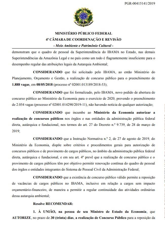 MPF recomenda abertura de concurso para 2.054 vagas