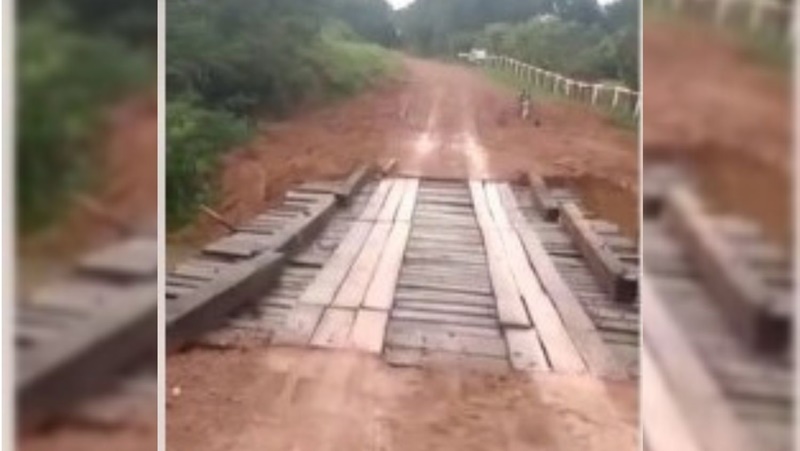 'SERVIÇO PORCO': Moradores da linha 22 reclamam de ponte feita pela Prefeitura