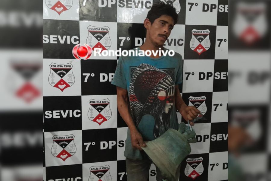 URGENTE: Acusado de furtar sino em igreja é preso por policiais do 7° DP em Porto Velho
