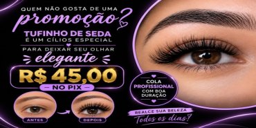 Cílios tufinho lindo de seda com cola super profissional 