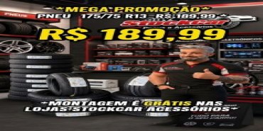PNEU 175/75 R13 XBRI FAST WAY MONTAGEM GRATIS R$ 189,00