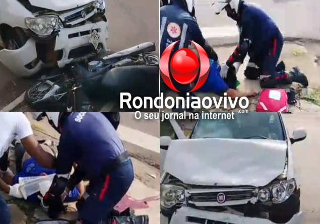 URGENTE: Mulher fica em estado gravíssimo em acidente no Centro