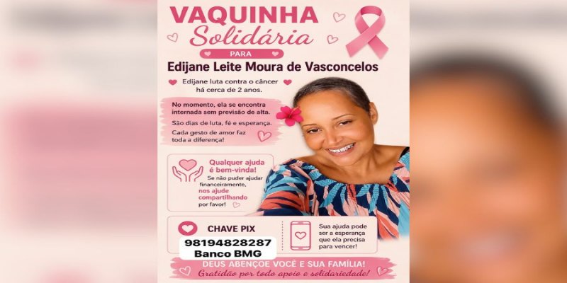 SOLIDARIEDADE: Campanha arrecada doações para mulher em tratamento contra o câncer