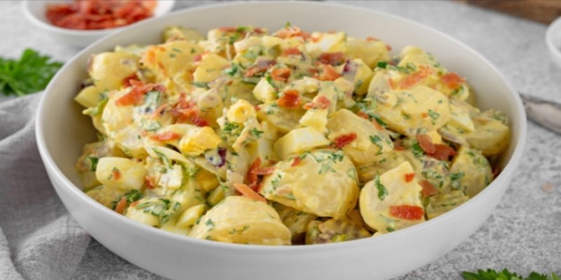 O QUE LEVAR PRA CEIA?: Veja essa receita de salada de maionese com bacon