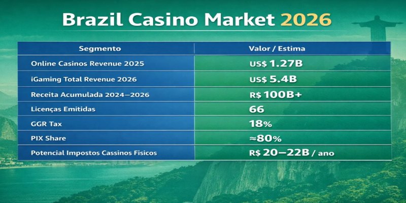 Mercado de cassinos no Brasil em 2026