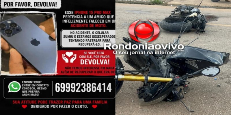 SUMIU: Família de jovem morto em acidente faz apelo para encontrar iPhone