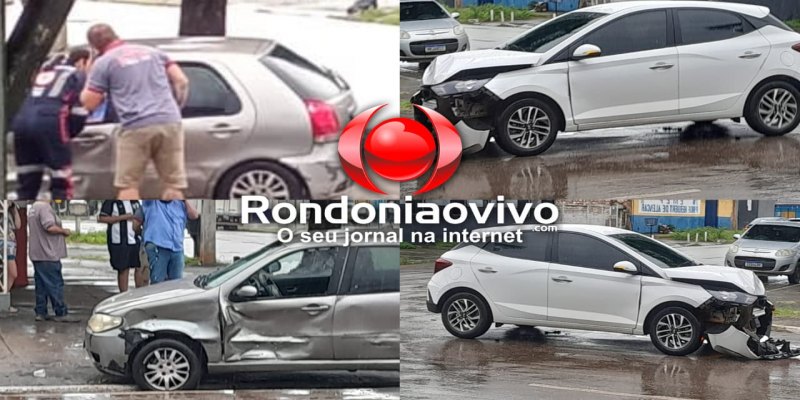 IMPRUDÊNCIA: Mulher em HB20 avança cruzamento e deixa motorista de Pálio ferido