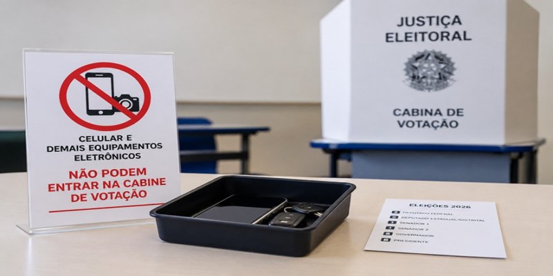 SIGILO DO VOTO: Eleitor não pode usar celular dentro da cabine de votação