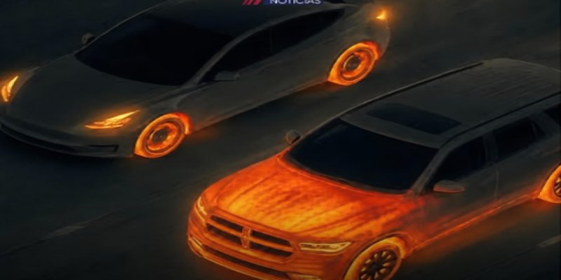 CÂMERA TÉRMICA: Veja a diferença no calor emitido por carros elétricos e modelos a gasolina